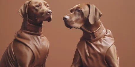 Pasta o psie na wystawie w galerii