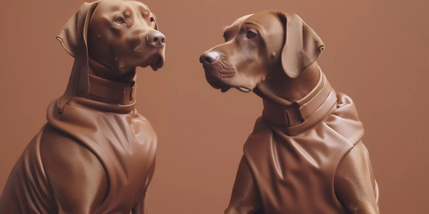 Pasta o psie na wystawie w galerii